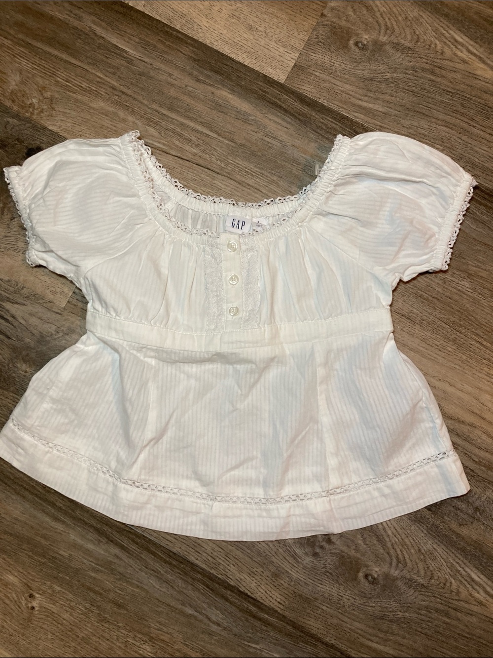 GAP Kids White Peasant-Style Cotton Blouse